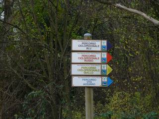 La segnaletica dei percorsi del Parco del Serio